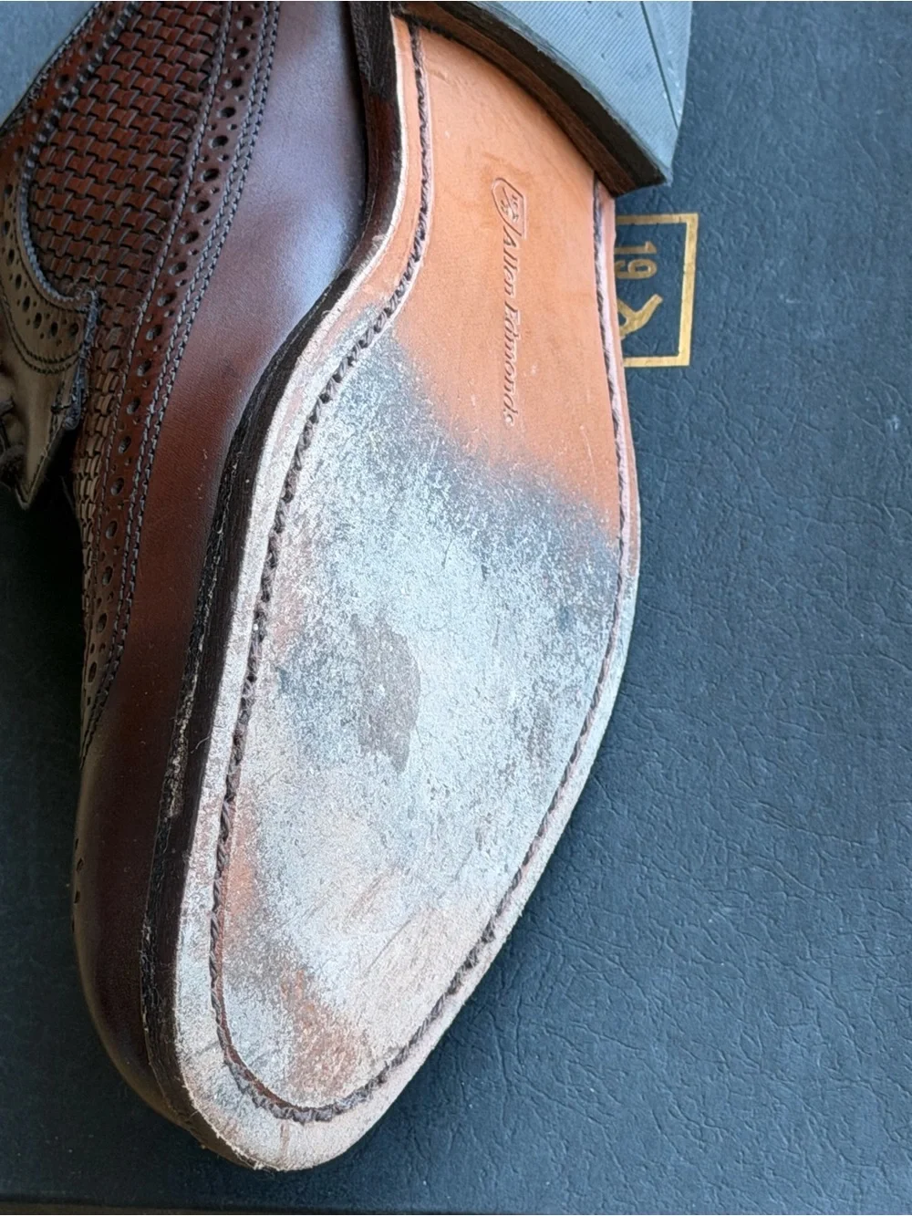 Allen Edmonds Brown Woven Leather Derby Shoes